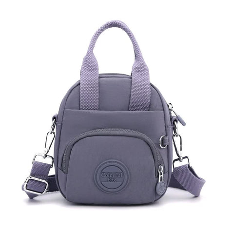 Waterproof Nylon Crossbody Shoulder Bag Handbag Multi Pocket Lightweight Purple