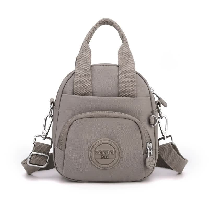 Waterproof Nylon Crossbody Shoulder Bag Handbag Multi Pocket Lightweight Coffee
