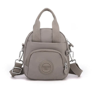Waterproof Nylon Crossbody Shoulder Bag Handbag Multi Pocket Lightweight Coffee