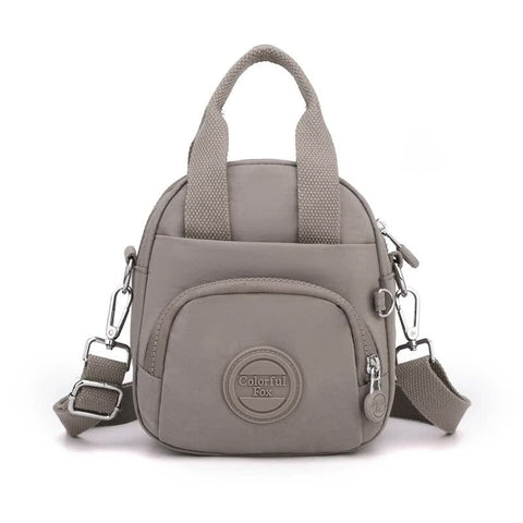Waterproof Nylon Crossbody Shoulder Bag Handbag Multi Pocket Lightweight Coffee