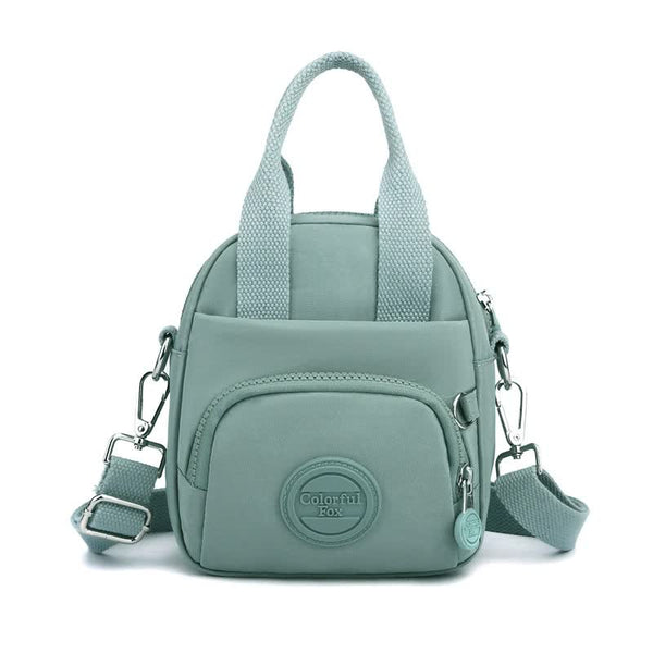 Waterproof Nylon Crossbody Shoulder Bag Handbag Multi Pocket Lightweight Green