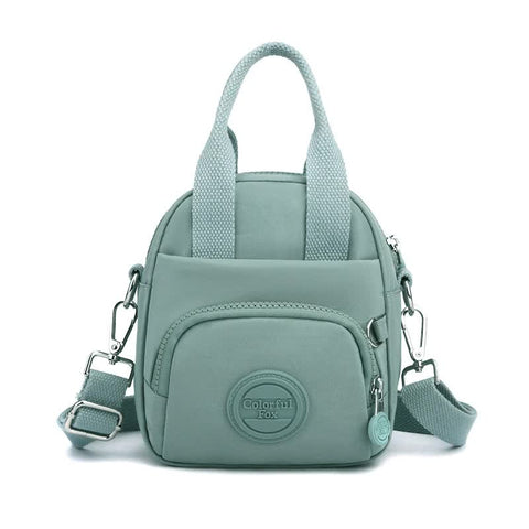 Waterproof Nylon Crossbody Shoulder Bag Handbag Multi Pocket Lightweight Green