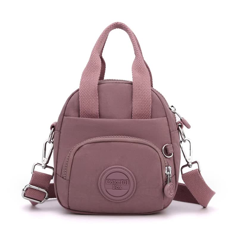 Waterproof Nylon Crossbody Shoulder Bag Handbag Multi Pocket Lightweight Purple