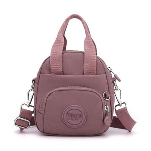 Waterproof Nylon Crossbody Shoulder Bag Handbag Multi Pocket Lightweight Purple