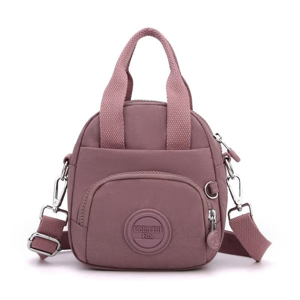 Waterproof Nylon Crossbody Shoulder Bag Handbag Multi Pocket Lightweight Purple