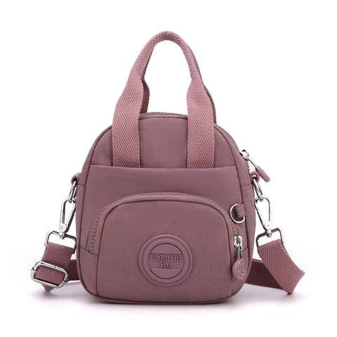 Waterproof Nylon Crossbody Shoulder Bag Handbag Multi Pocket Lightweight Purple
