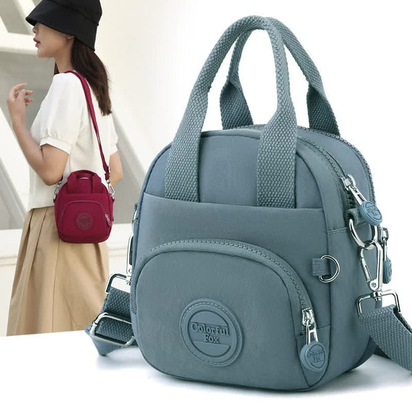 Waterproof Nylon Crossbody Shoulder Bag Handbag Multi Pocket Lightweight Pink
