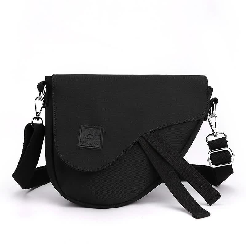 Nylon Sling Crossbody Shoulder Bag Handbag Adjustable Strap Lightweight Black