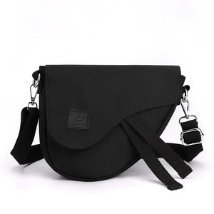 Nylon Sling Crossbody Shoulder Bag Handbag Adjustable Strap Lightweight Black