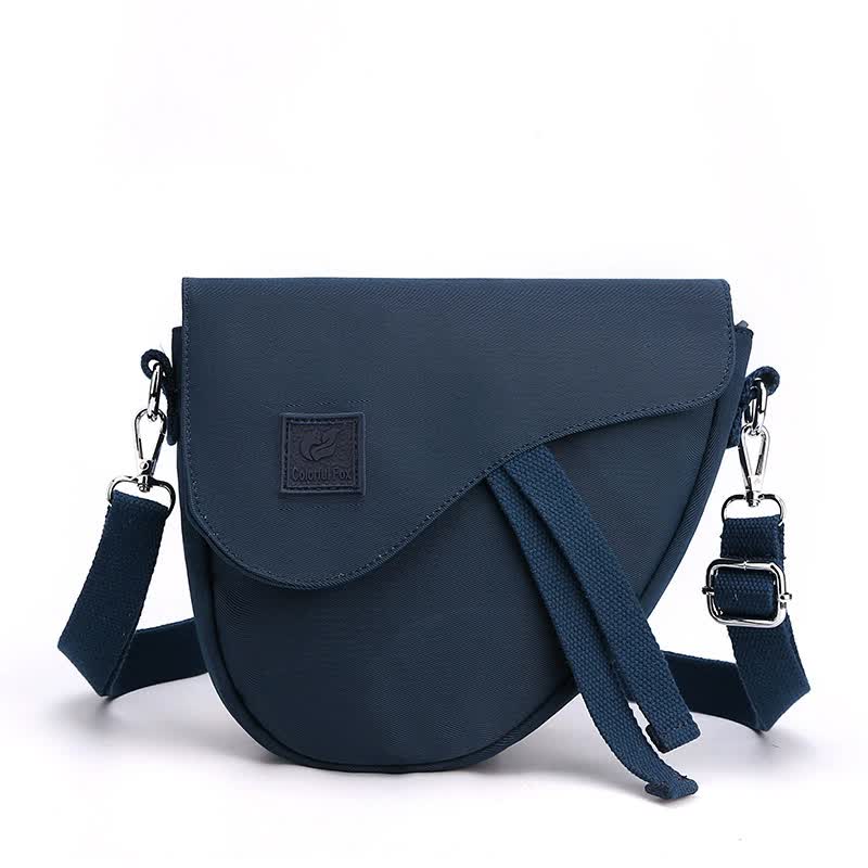 Nylon Sling Crossbody Shoulder Bag Handbag Adjustable Strap Lightweight Navy Blue