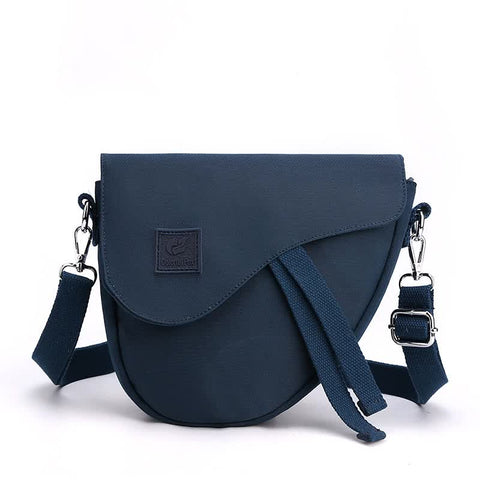 Nylon Sling Crossbody Shoulder Bag Handbag Adjustable Strap Lightweight Navy Blue