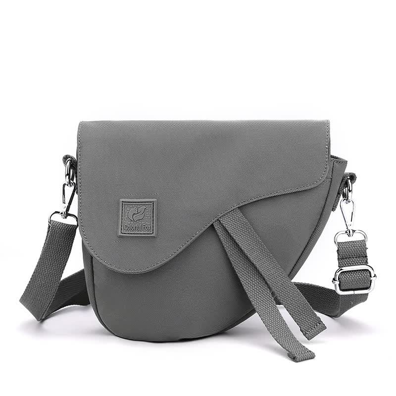 Nylon Sling Crossbody Shoulder Bag Handbag Adjustable Strap Lightweight Gray