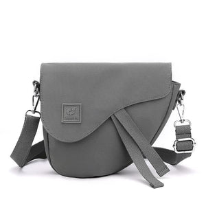 Nylon Sling Crossbody Shoulder Bag Handbag Adjustable Strap Lightweight Gray