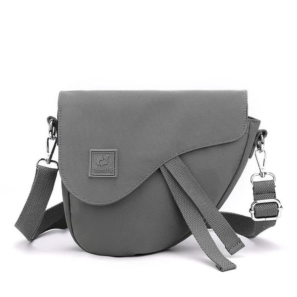 Nylon Sling Crossbody Shoulder Bag Handbag Adjustable Strap Lightweight Gray