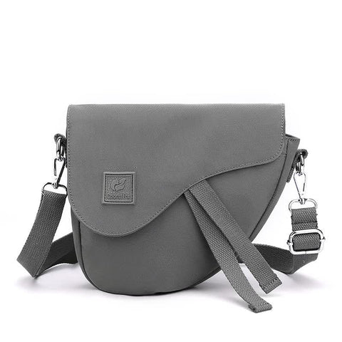 Nylon Sling Crossbody Shoulder Bag Handbag Adjustable Strap Lightweight Gray