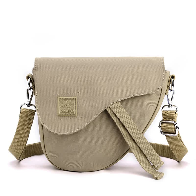 Nylon Sling Crossbody Shoulder Bag Handbag Adjustable Strap Lightweight Khaki