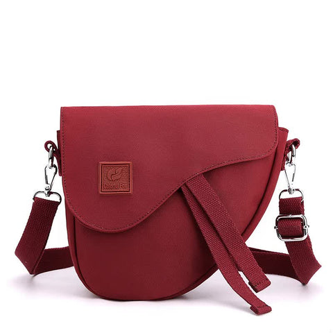 Nylon Sling Crossbody Shoulder Bag Handbag Adjustable Strap Lightweight Red