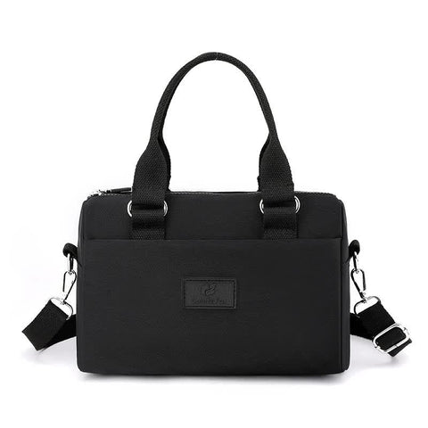 Nylon Crossbody Shoulder Bag Handbag Lightweight Multi Pocket Black