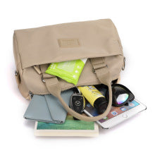 Nylon Crossbody Shoulder Bag Handbag Lightweight Multi Pocket Grey