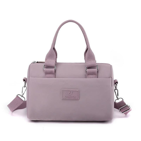 Nylon Crossbody Shoulder Bag Handbag Lightweight Multi Pocket Purple