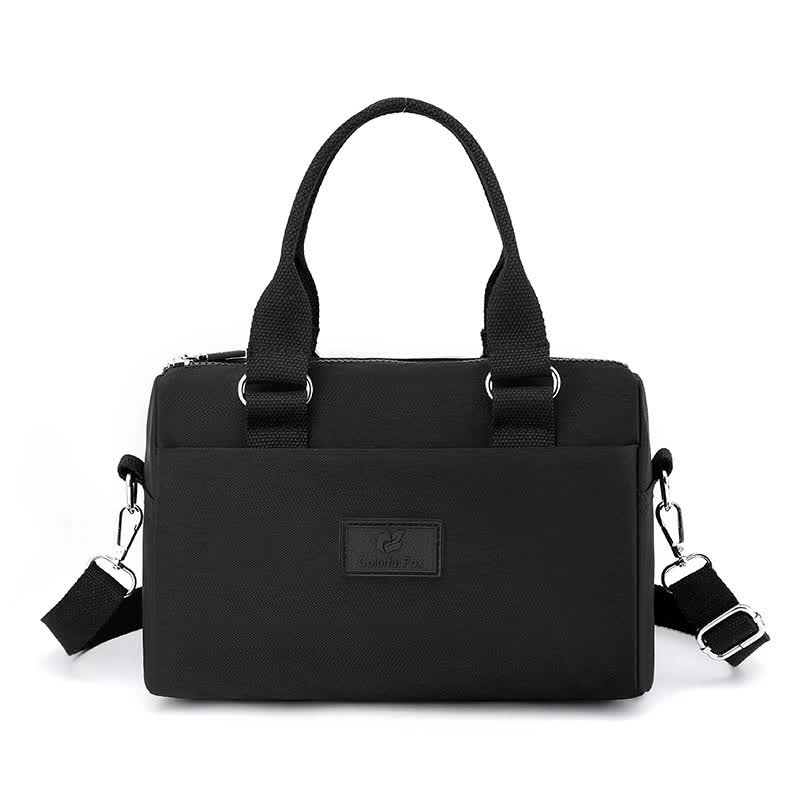 Nylon Crossbody Shoulder Bag Handbag Lightweight Multi Pocket Black