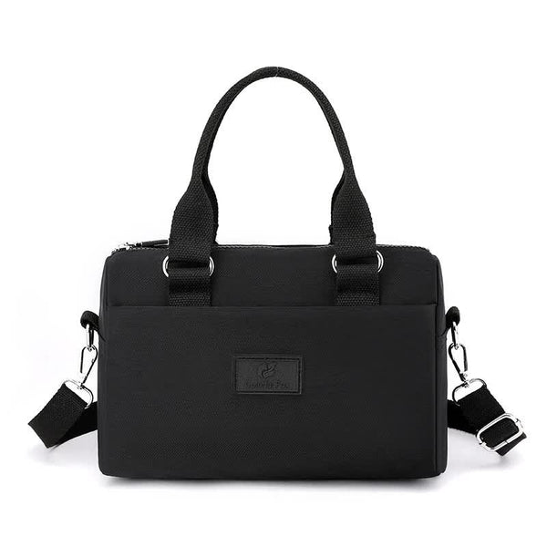 Nylon Crossbody Shoulder Bag Handbag Lightweight Multi Pocket Black