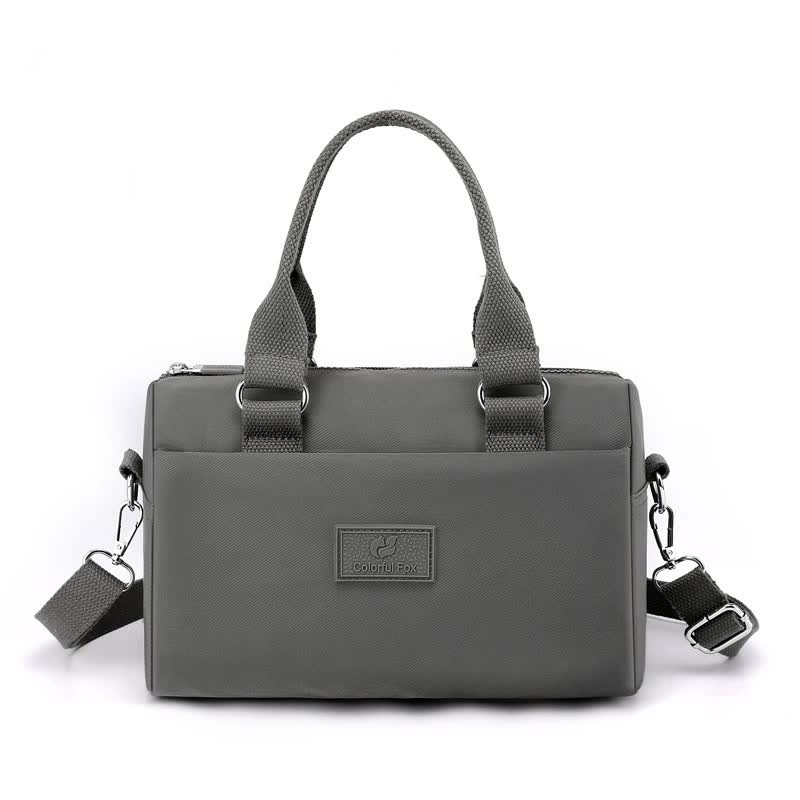 Nylon Crossbody Shoulder Bag Handbag Lightweight Multi Pocket Grey