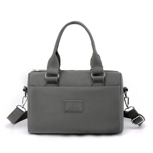 Nylon Crossbody Shoulder Bag Handbag Lightweight Multi Pocket Grey