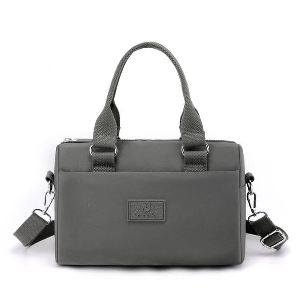 Nylon Crossbody Shoulder Bag Handbag Lightweight Multi Pocket Grey