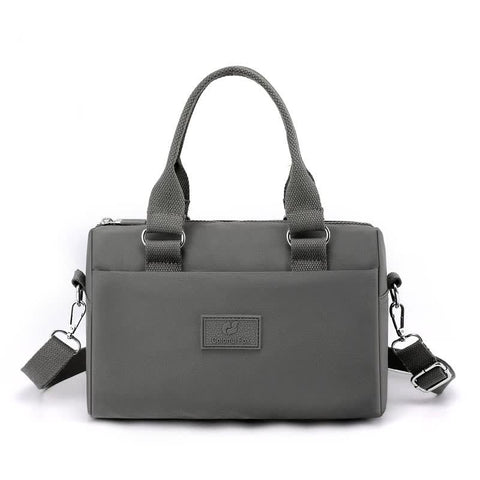 Nylon Crossbody Shoulder Bag Handbag Lightweight Multi Pocket Grey