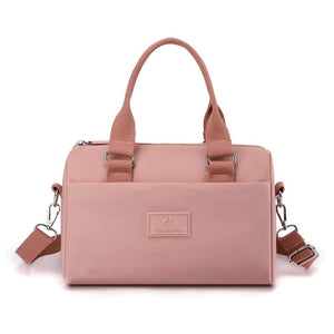 Nylon Crossbody Shoulder Bag Handbag Lightweight Multi Pocket Pink