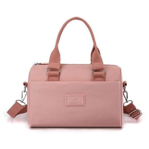 Nylon Crossbody Shoulder Bag Handbag Lightweight Multi Pocket Pink