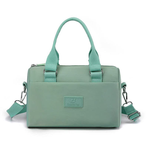 Nylon Crossbody Shoulder Bag Handbag Lightweight Multi Pocket Light Green