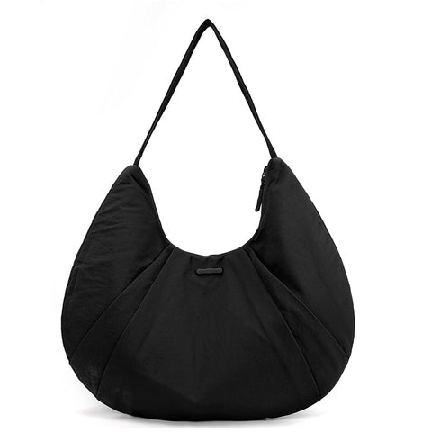 Waterproof Nylon Crescent Tote Underarm Shoulder Bag Lightweight Black