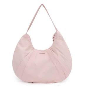 Waterproof Nylon Crescent Tote Underarm Shoulder Bag Lightweight Pink