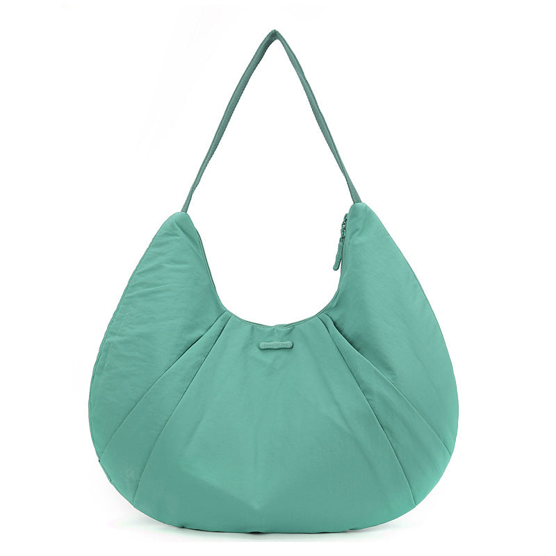 Waterproof Nylon Crescent Tote Underarm Shoulder Bag Lightweight Green
