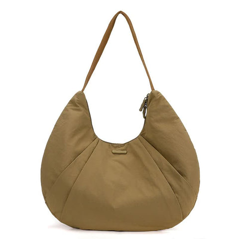 Waterproof Nylon Crescent Tote Underarm Shoulder Bag Lightweight Earthy Yellow
