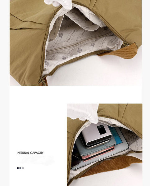 Waterproof Nylon Crescent Tote Underarm Shoulder Bag Lightweight Earthy Yellow