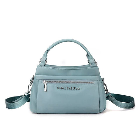 Waterproof Nylon Crossbody Shoulder Bag Handbag Lightweight Multi Pocket Blue