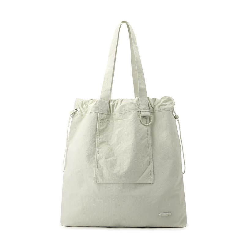 Water Resistant Nylon Tote Shoulder Bag Lightweight Casual Shopping Off White