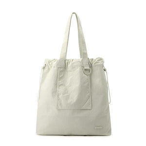 Water Resistant Nylon Tote Shoulder Bag Lightweight Casual Shopping Off White