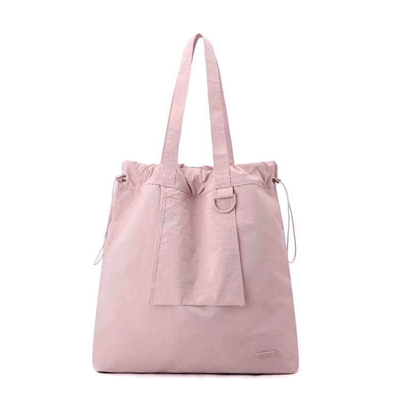 Water Resistant Nylon Tote Shoulder Bag Lightweight Casual Shopping Pink