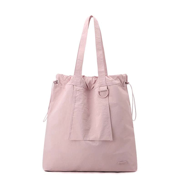 Water Resistant Nylon Tote Shoulder Bag Lightweight Casual Shopping Pink