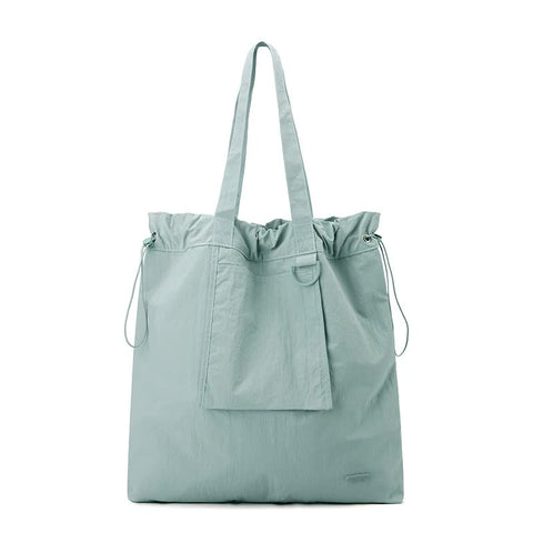 Water Resistant Nylon Tote Shoulder Bag Lightweight Casual Shopping Light Green