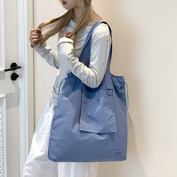 Water Resistant Nylon Tote Shoulder Bag Lightweight Casual Shopping Light Green