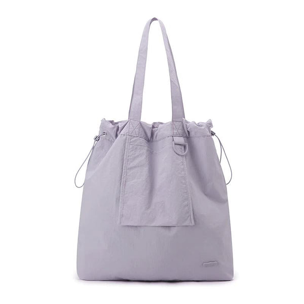 Water Resistant Nylon Tote Shoulder Bag Lightweight Casual Shopping Purple