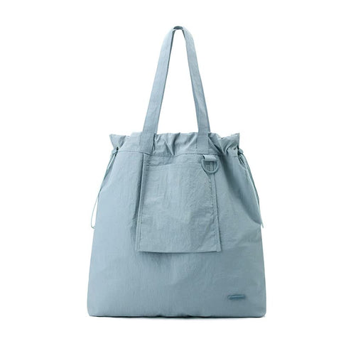 Water Resistant Nylon Tote Shoulder Bag Lightweight Casual Shopping Haze Blue