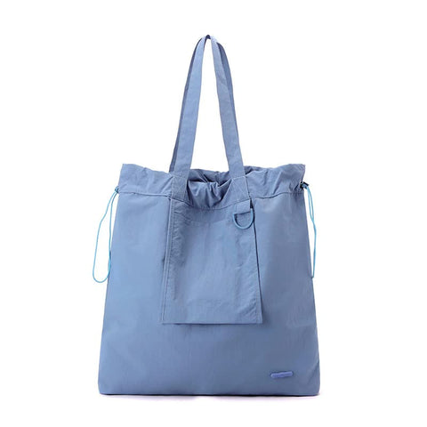 Water Resistant Nylon Tote Shoulder Bag Lightweight Casual Shopping Blue