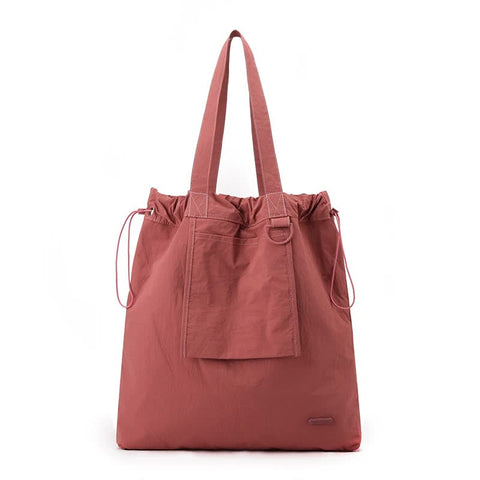 Water Resistant Nylon Tote Shoulder Bag Lightweight Casual Shopping Raspberry Red