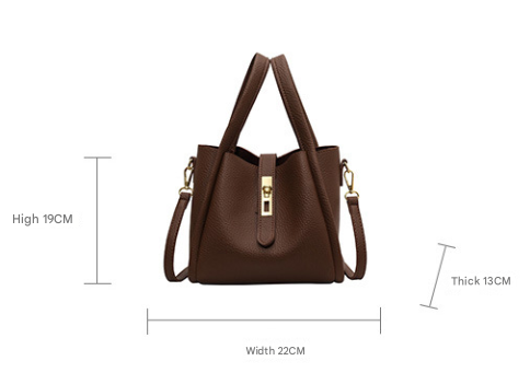 Compact Elegant PU Leather Shoulder Bag Handbag Adjustable Strap Beige